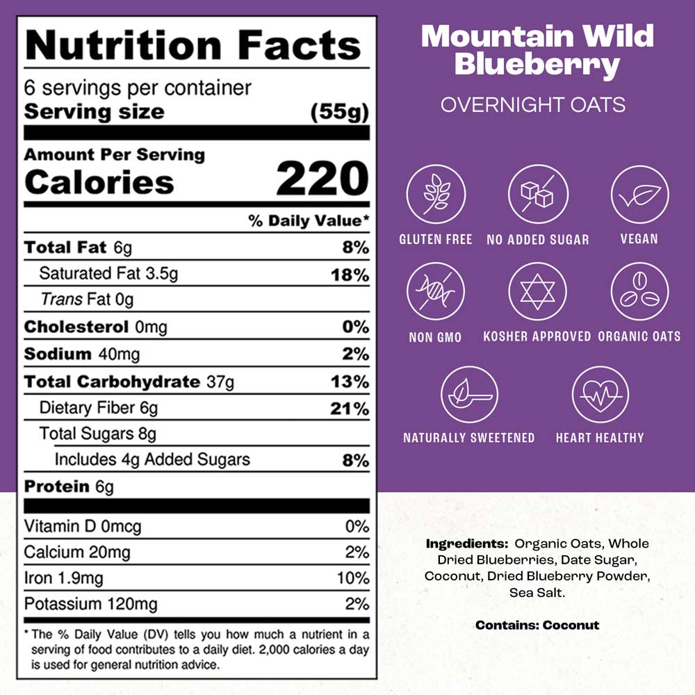 blueberry overnight oats calories