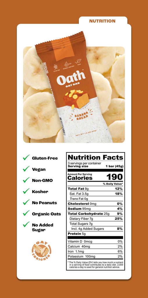 Banana Bread oat bars nutrition facts