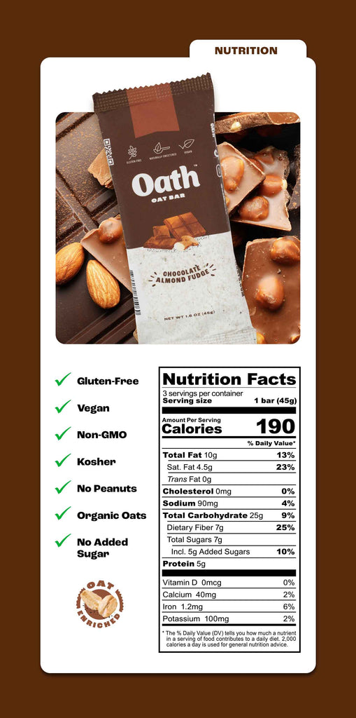 Chocolate Almond Oat Bar nutrition facts