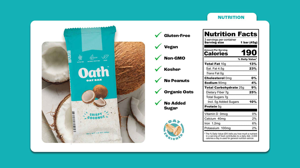 crispy coconut oat bars nutrition facts